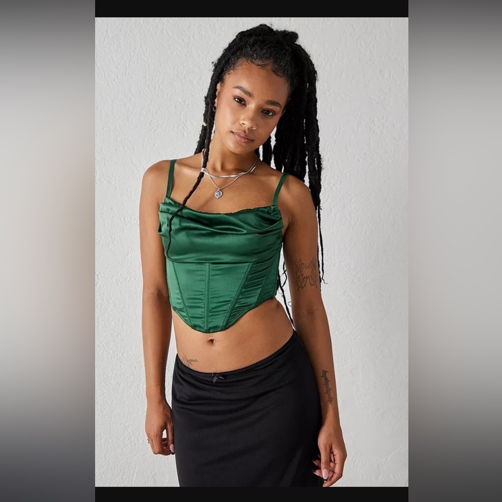 Stunning satin green corset